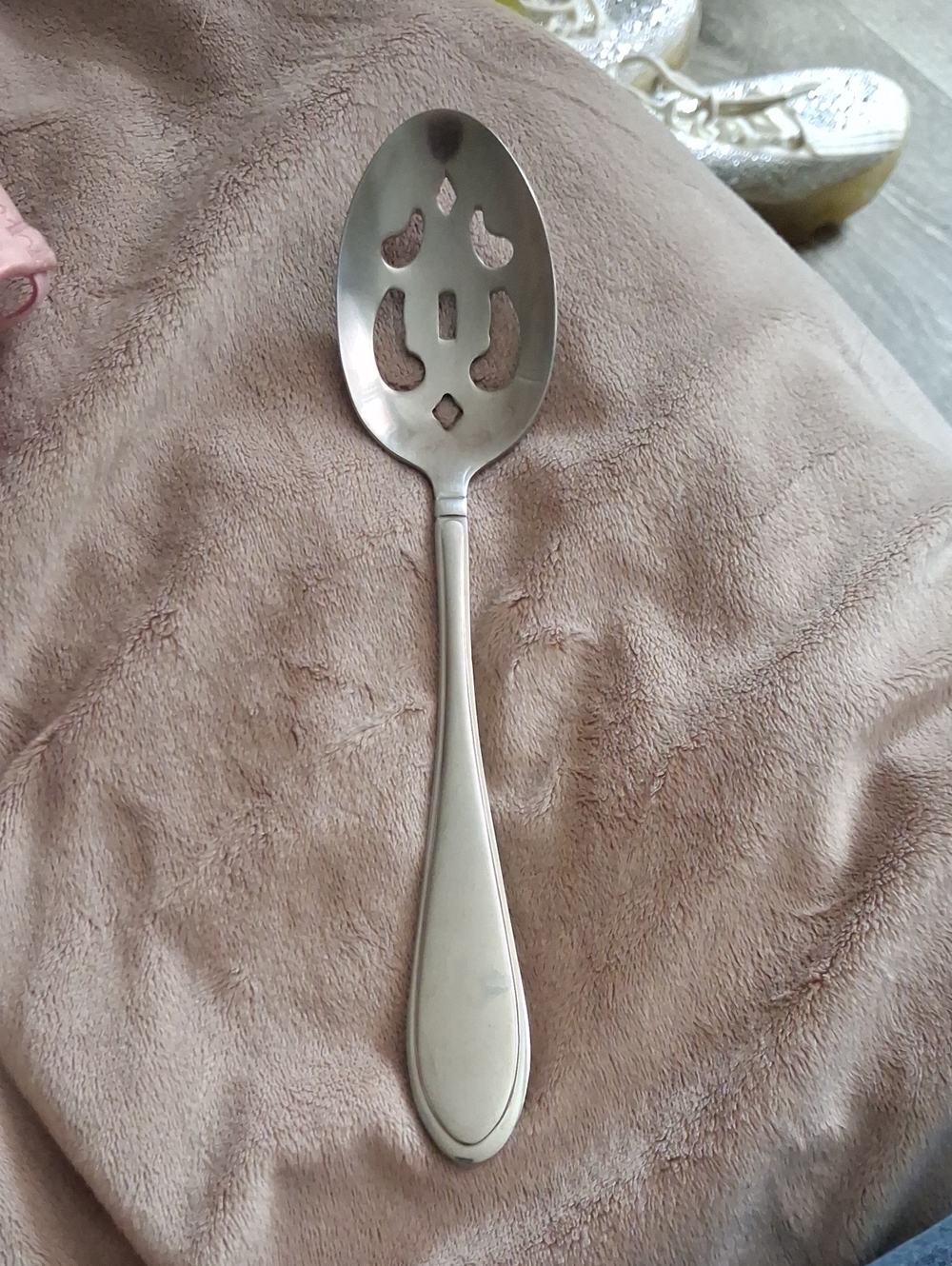 Stainless Steel Slotted Serving Spoon - Silver